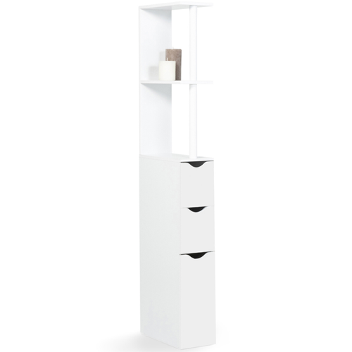 Meuble Wc étagère Willy Bois 3 Portes Blanc