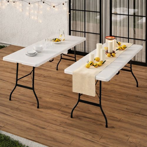 Table Pliante D'appoint Portable 180 Cm Pour Camping Ou Réception