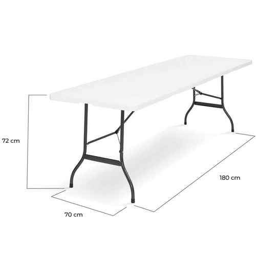 Table Pliante D'appoint Portable 180 Cm Pour Camping Ou Réception