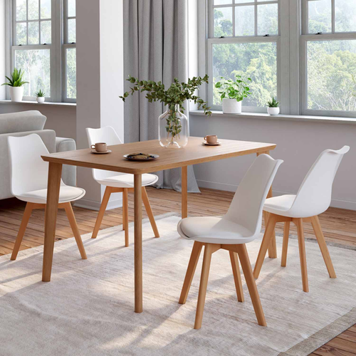 Lot De 4 Chaises Scandinaves Sara Blanches Pour Salle à Manger