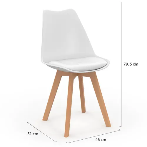 Lot De 4 Chaises Scandinaves Sara Blanches Pour Salle à Manger