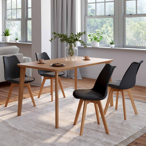 Lot De 4 Chaises Scandinaves Sara Noires Pour Salle à Manger