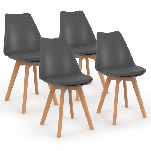 Lot De 4 Chaises Scandinaves Sara Gris Foncé Pour Salle à Manger