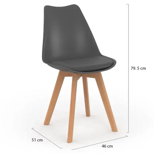 Lot De 4 Chaises Scandinaves Sara Gris Foncé Pour Salle à Manger