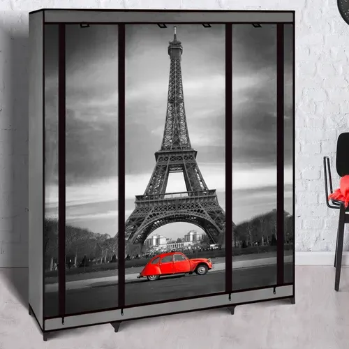 Armoire De Rangement Penderie Pliable Vêtements En Tissu Paris Dressing XXL