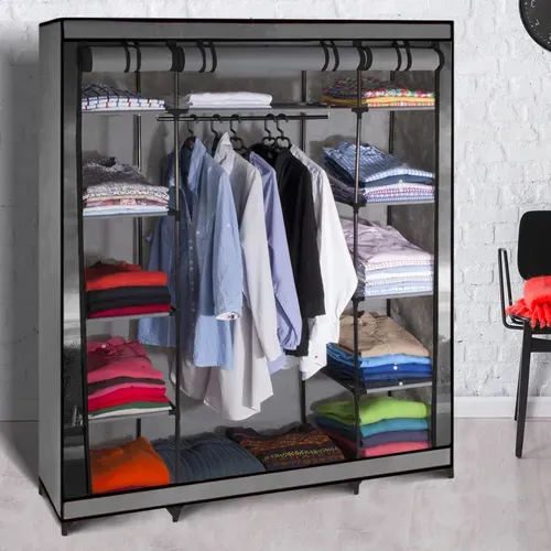 Armoire De Rangement Penderie Pliable Vêtements En Tissu Paris Dressing XXL
