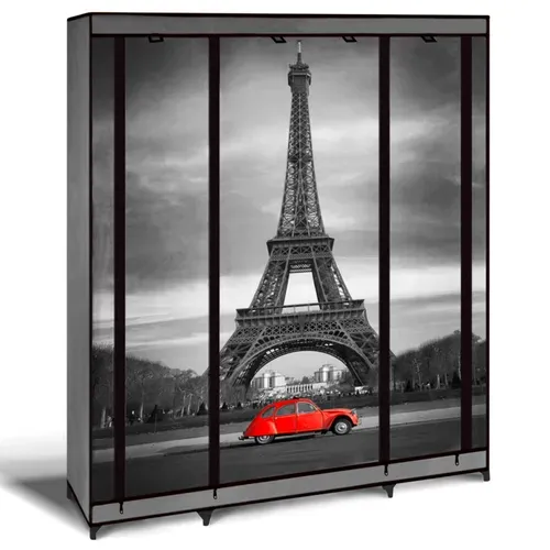 Armoire De Rangement Penderie Pliable Vêtements En Tissu Paris Dressing XXL