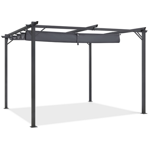 Pergola Toit Rétractable 4 Pieds 3x4 M Tonnelle Gris Anthracite