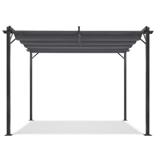 Pergola Toit Rétractable 4 Pieds 3x4 M Tonnelle Gris Anthracite