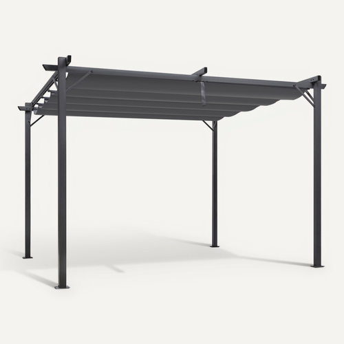 Pergola Toit Rétractable 4 Pieds 3x4 M Tonnelle Gris Anthracite