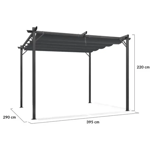 Pergola Toit Rétractable 4 Pieds 3x4 M Tonnelle Gris Anthracite