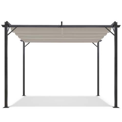 Pergola Toit Rétractable 4 Pieds 3x4 M Tonnelle Taupe