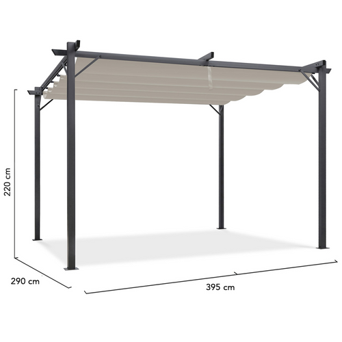 Pergola Toit Rétractable 4 Pieds 3x4 M Tonnelle Taupe