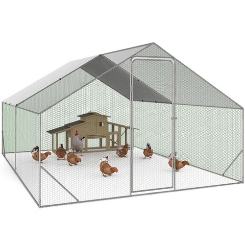 Enclos Poulailler 12 M² Parc Grillagé 4x3 M Acier Galvanisé