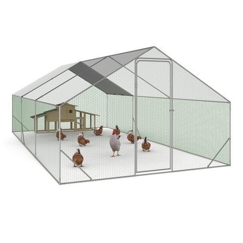 Enclos Poulailler 18 M² Parc Grillagé 6x3 M Acier Galvanisé