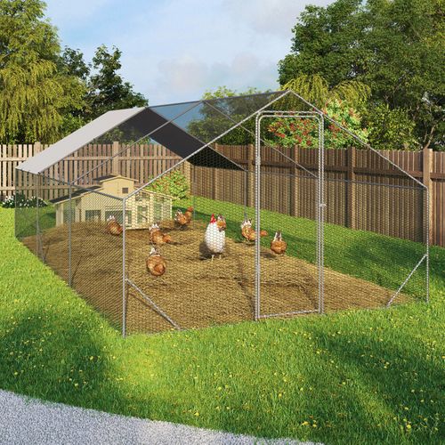 Enclos Poulailler 18 M² Parc Grillagé 6x3 M Acier Galvanisé