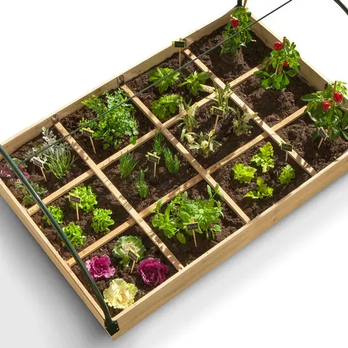 Carré Potager 12 Compartiments + Housse Serre Châssis