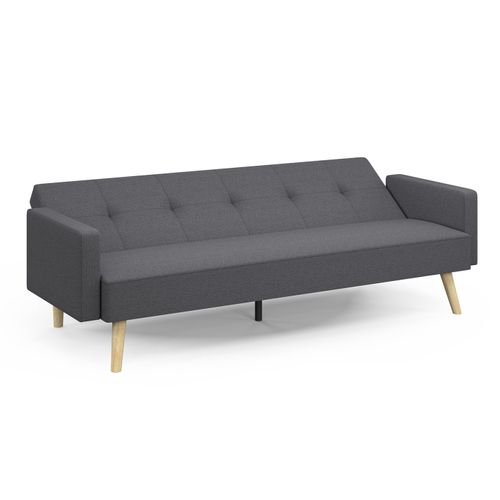 Canapé Droit Scandinave 3 Places Convertible Lars En Tissu Gris