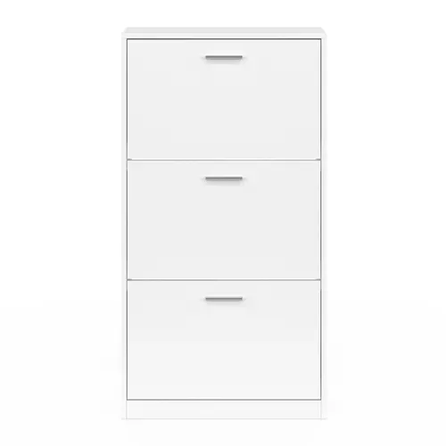 Meuble à Chaussures Blanc KLARK 18 Paires - 3 Portes + Étages IDMarket
