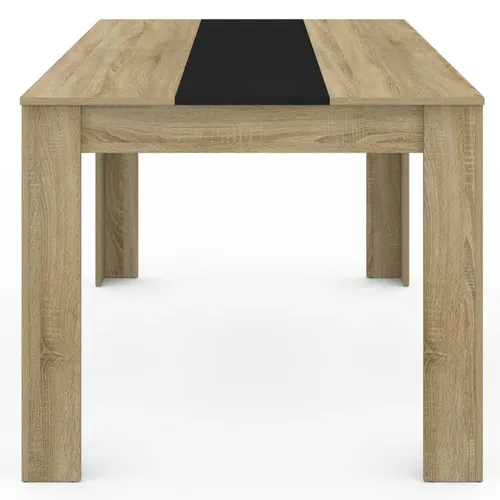 Table à Manger Rectangle Georgia 6 Personnes Imitation Hêtre Et Noire 140 X 80 Cm