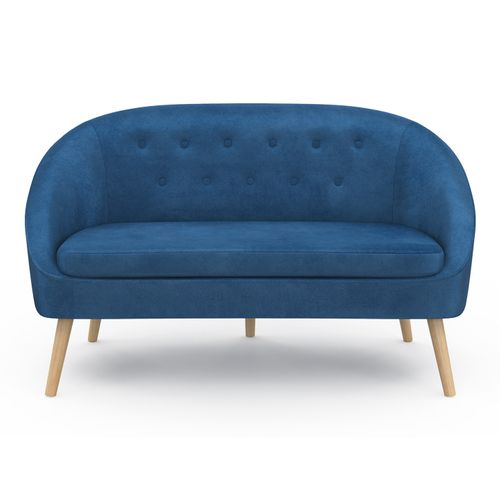 Canapé Banquette Sonia En Velours Bleu