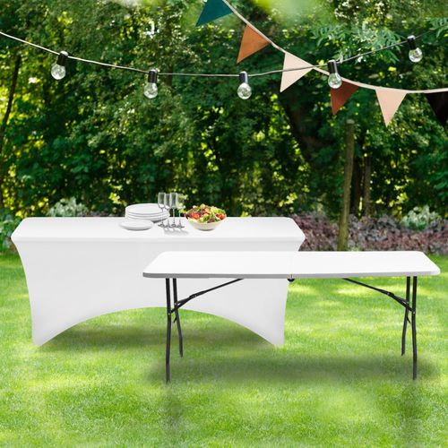 Housse Blanche Pour Table Pliante 180 Cm