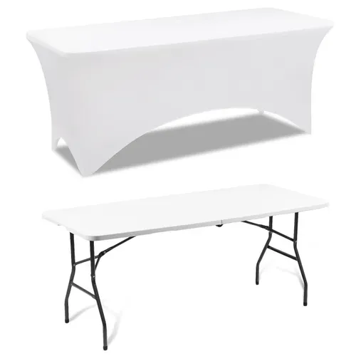 Housse Blanche Pour Table Pliante 180 Cm