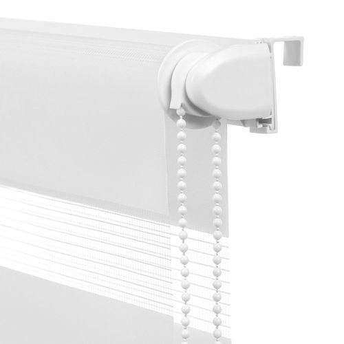 Store Enrouleur Zébré Jour Nuit 60 X 230 Cm Blanc