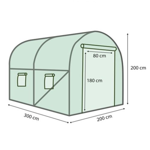 Serre Tunnel De Jardin 6m² Verte Gamme Maraîchère Roma 2x3m