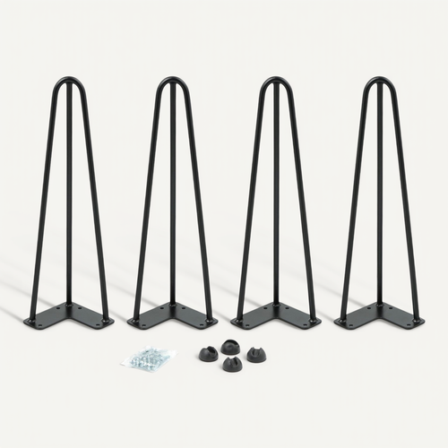 Lot De 4 Pieds épingle 40,5 Cm Pour Table Noir Design Industriel