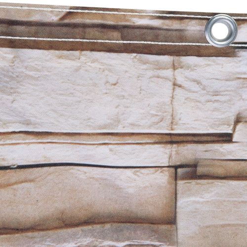 Brise Vue Occultant 1 X 10 M Motif Pierre Marron 160 Gr/m²