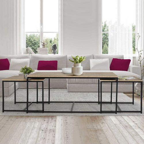 Lot De 3 Tables Basses Gigognes Detroit 113 Cm Design Industriel