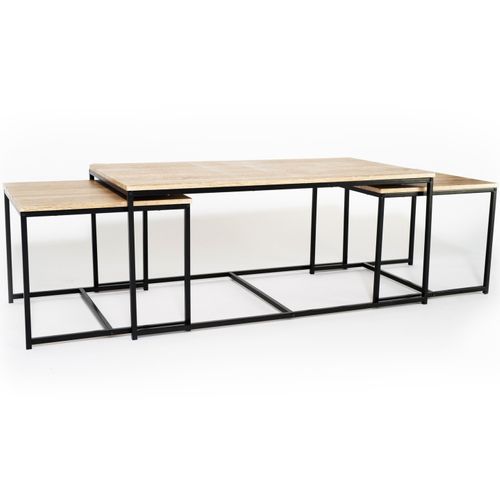 Lot De 3 Tables Basses Gigognes Detroit 113 Cm Design Industriel