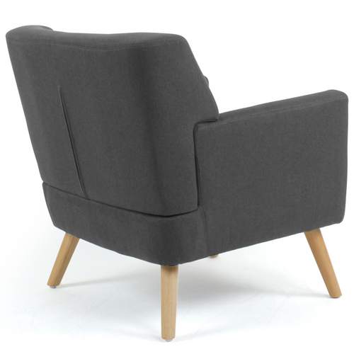 Fauteuil Scandinave Liv En Tissu Gris Anthracite