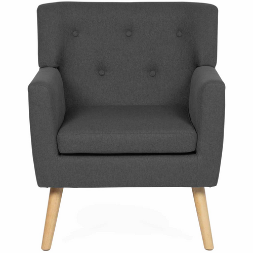 Fauteuil Scandinave Liv En Tissu Gris Anthracite