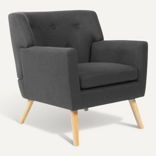 Fauteuil Scandinave Liv En Tissu Gris Anthracite