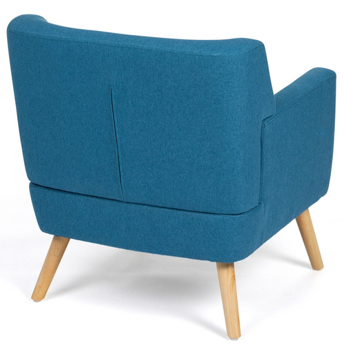 Fauteuil Scandinave Liv En Tissu Bleu Canard