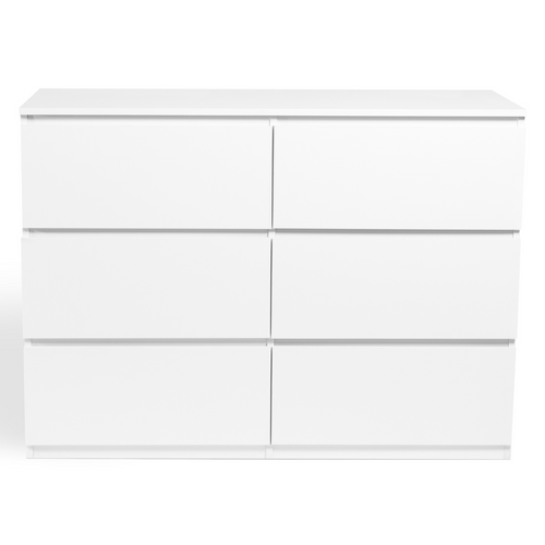 Commode 6 Tiroirs Tomi 110 Cm Bois Blanc