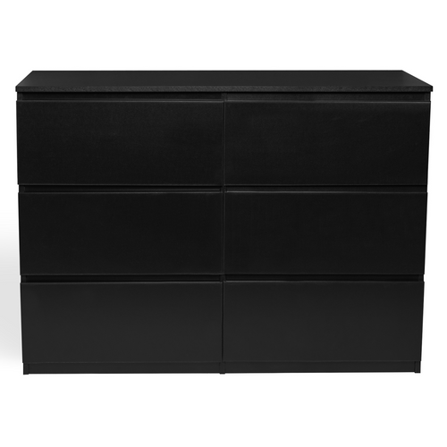 Commode 6 Tiroirs Tomi 110 Cm Bois Noir