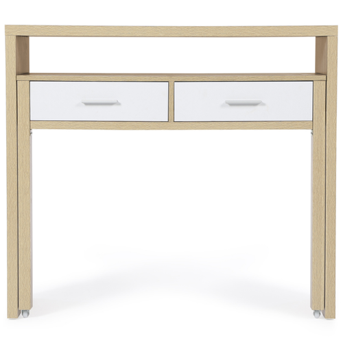 Bureau Extensible Max Façon Hêtre Et Blanc