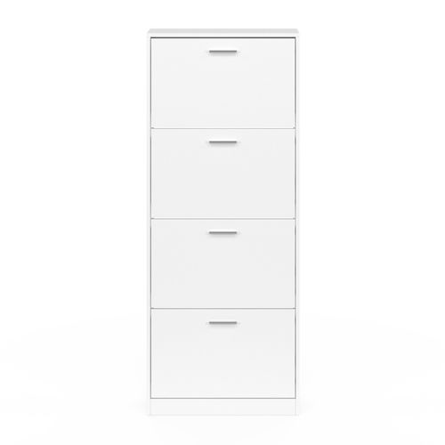 Meuble à Chaussures 24 Paires Klark 4 Portes Blanc