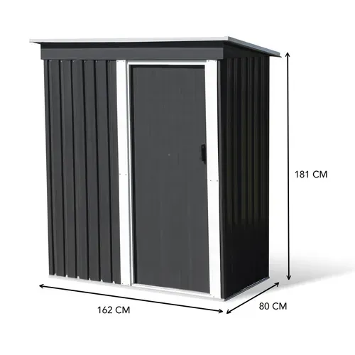 Abri De Jardin 1,3 M² Gris En Acier Galvanisé