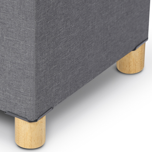 Banc Coffre Rangement Sur Pied 76 Cm Tissu Gris Anthracite
