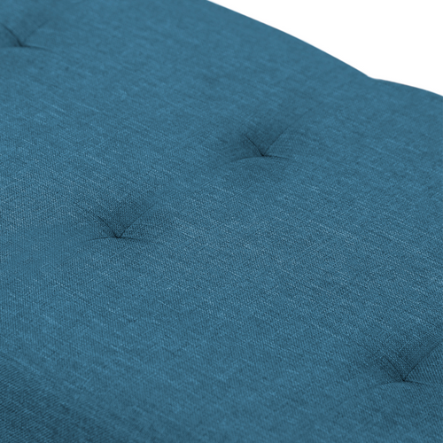 Banc Coffre Rangement Sur Pied 100 Cm Tissu Bleu Canard