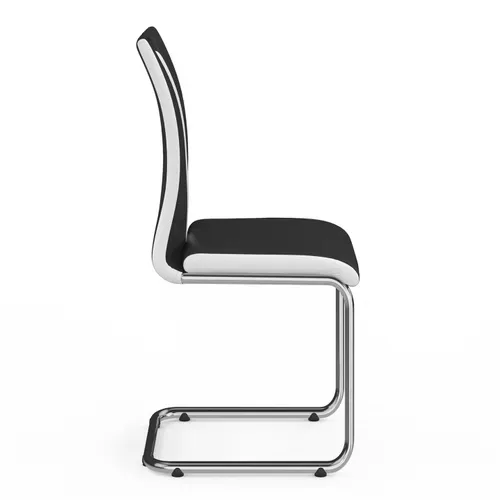 Lot De 4 Chaises Pia Noires Et Blanches Pour Salle à Manger