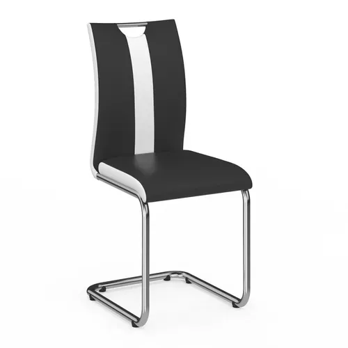 Lot De 4 Chaises Pia Noires Et Blanches Pour Salle à Manger