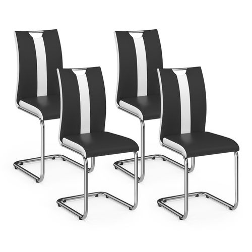 Lot De 4 Chaises Pia Noires Et Blanches Pour Salle à Manger