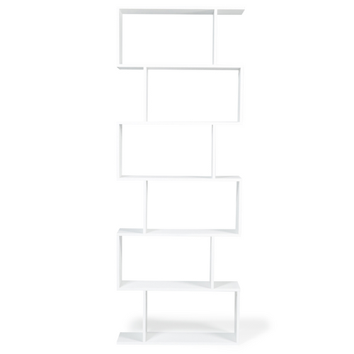Bibliothèque Étagère SOFIA En Forme De S - Bois Façon Hêtre - 189 Cm - Neuf