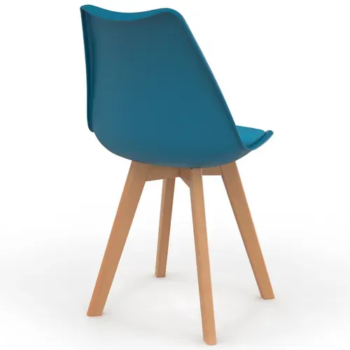 Lot De 4 Chaises Scandinaves Sara Bleu Canard Pour Salle à Manger