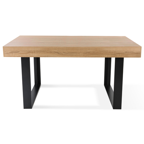 Table à Manger Rectangle Phoenix 6 Personnes Bois Et Noir 160 Cm
